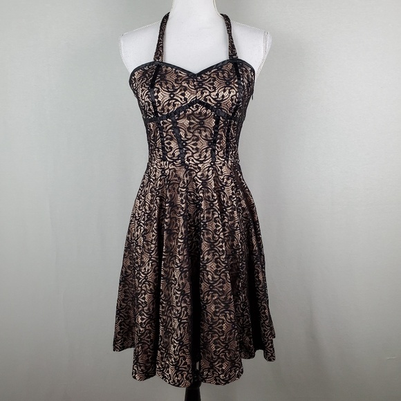 Voodoo Vixen Dresses & Skirts - Voodoo Vixen Halter Corset Back Dress Lace Floral